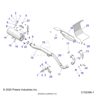 ENGINE, EXHAUST - A24S6E57A1 (C102356-1)