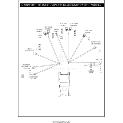 MAIN WIRING HARNESS - NON-ABS BRAKES (NON-FAIRING MODELS)