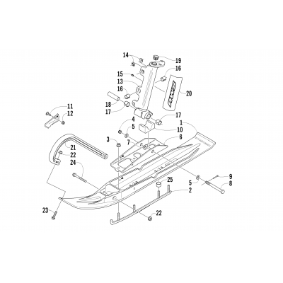 SKI AND SPINDLE ASSEMBLY