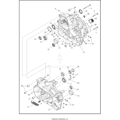 CRANKCASE AND GEARCASE