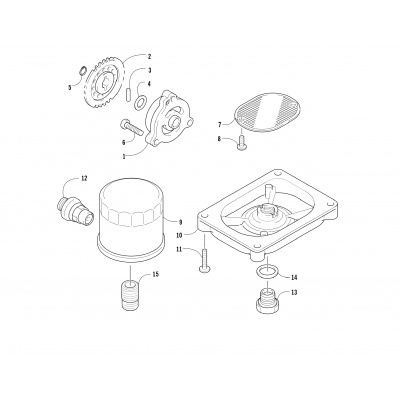 OIL FILTER/PUMP ASSEMBLY (ENGINE SERIAL NO. 0700AD0010060 and Up)