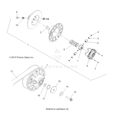 DRIVE TRAIN, SECONDARY CLUTCH - A19SVS95CR/ER [49ATVCLUTCHDRIVEN11SPTRG550]