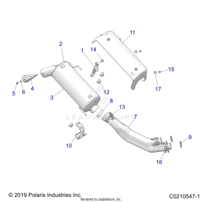 ENGINE, EXHAUST - A24SXD95A9 (C0210547-1)