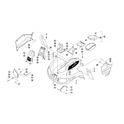 FRONT BODY PANEL AND HEADLIGHT ASSEMBLIES