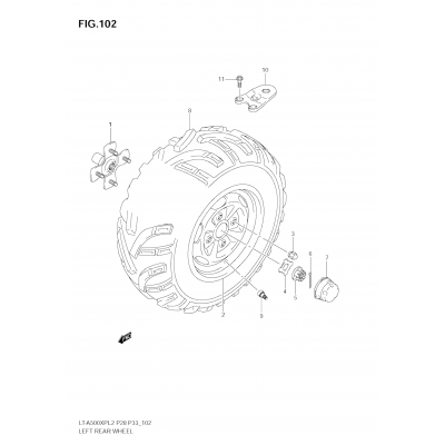 LEFT REAR WHEEL (LT-A500XPL2 E28)