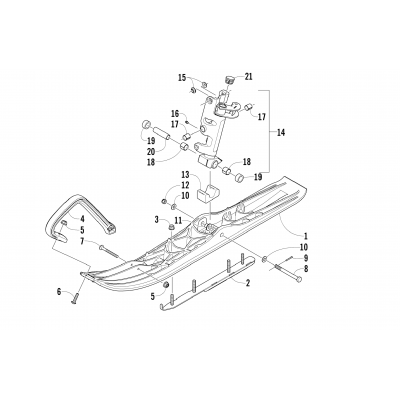 SKI AND SPINDLE ASSEMBLY