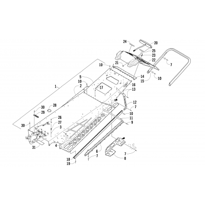 TUNNEL, REAR BUMPER, AND TAILLIGHT ASSEMBLY