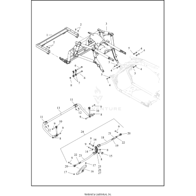 FRAME, REAR, SWAY BAR, WATTS LINKAGE