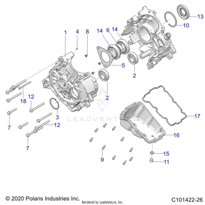 ENGINE, CRANKCASE - A25SJE57CP/EP (C101422-26)