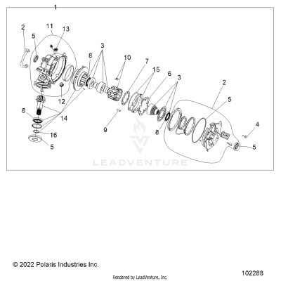 DRIVE TRAIN, FRONT GEARCASE - A25SJE57CP/EP (102288)