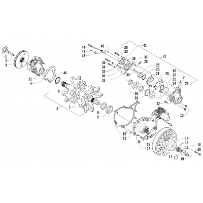 DRIVE TRAIN SHAFT AND BRAKE ASSEMBLIES