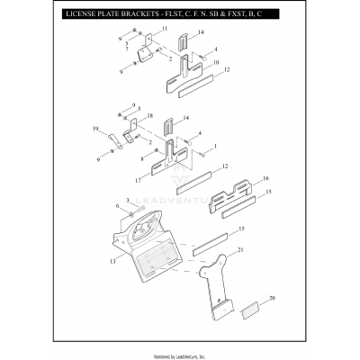 LICENSE PLATE BRACKETS - FLST, C, F, N, SB & FXST, B, C