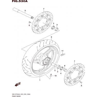 FRONT WHEEL (GSX-S750L6 E03)