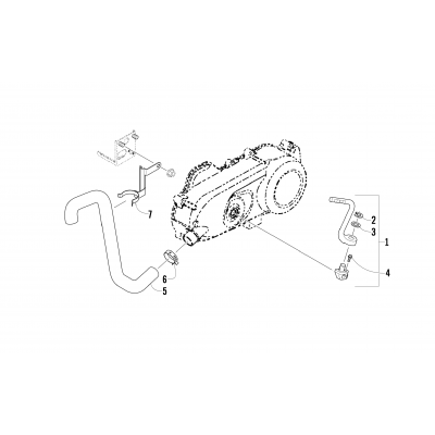 KICK STARTER AND COOLING DUCT ASSEMBLY