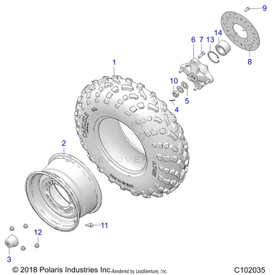 WHEELS, FRONT TIRE and BRAKE DISC - A19SEA57F1/SEE57F1/SEE57F2 (C101936)