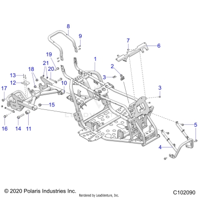 CHASSIS, FRAME ASM and SWINGARM - A25HBA07B5/B7 (C102090)