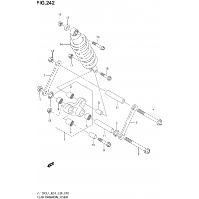 REAR CUSHION LEVER (VL1500L4 E28)