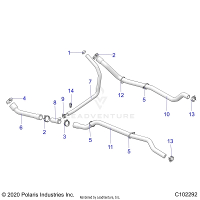 ENGINE, COOLING SYSTEM, HOSES - A25SHD57A9 (C102292)