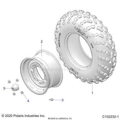 WHEELS, FRONT TIRE - A25SJR57AM (C102232-1)