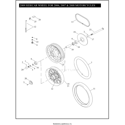 2009 SIDECAR WHEEL FOR 2006, 2007 & 2008 MOTORCYCLES