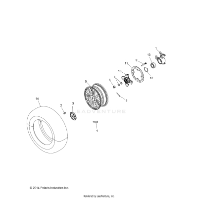 WHEELS, FRONT and HUB - A19SYE95BV [49ATVWHEELFRT15TR1000]