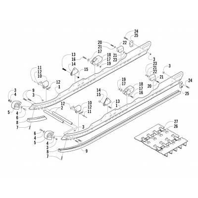 SLIDE RAIL AND TRACK ASSEMBLY