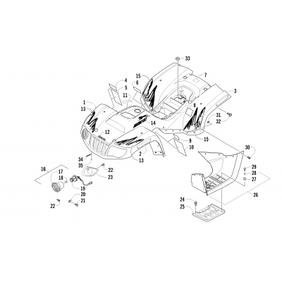 BODY PANEL AND HEADLIGHT ASSEMBLY