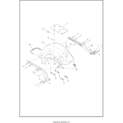 FENDERS AND SUPPORTS, REAR - FLHC