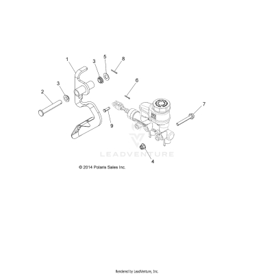 BRAKES, PEDAL AND MASTER CYLINDER MOUNTING - A17DAA57F5 (49ATVBRAKEFOOT14SP325)