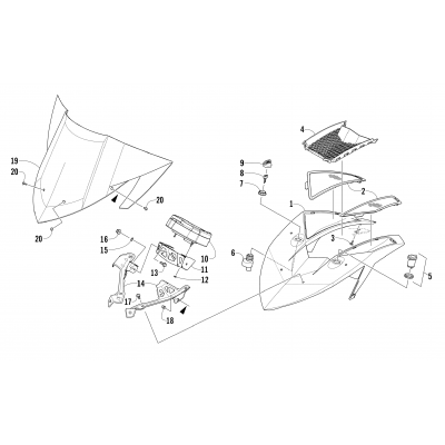 WINDSHIELD AND INSTRUMENTS ASSEMBLIES