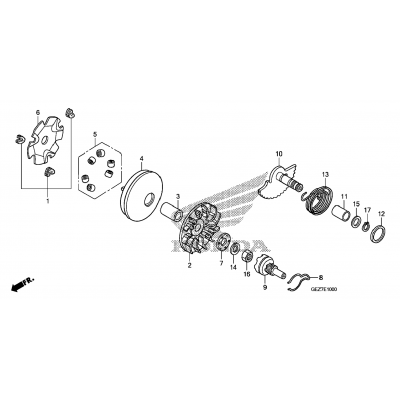 DRIVE FACE / KICK STARTER SPINDLE