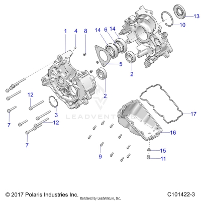 ENGINE, CRANKCASE - A19SHE57FP (49ATVCRANKCASE14SP570)