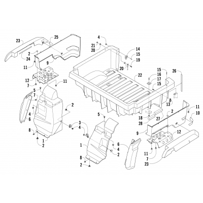 REAR BODY PANEL AND CARGO BOX ASSEMBLY