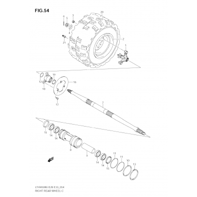 RIGHT REAR WHEEL (MODEL K6/K7)