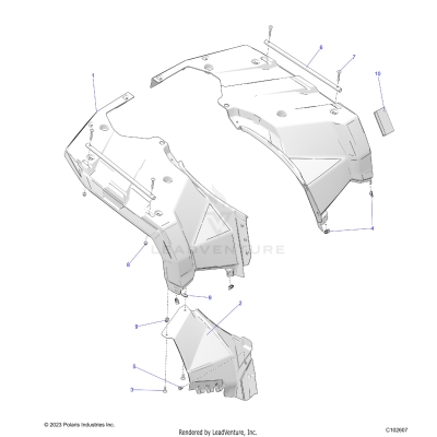 BODY, REAR CAB - A25SHE57CP/EP (C102607)