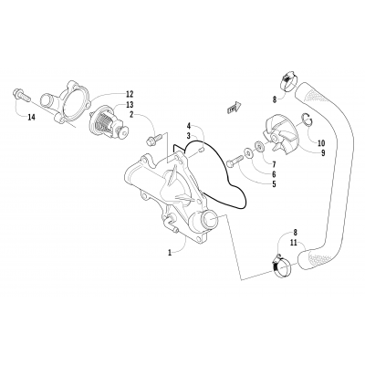 WATER PUMP AND THERMOSTAT