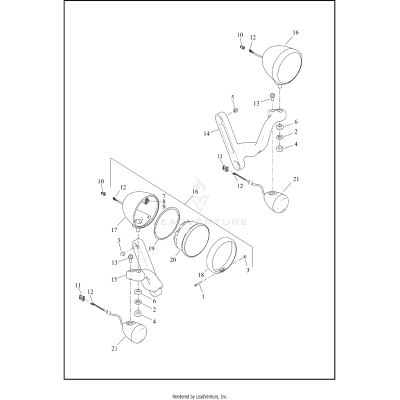 TURN SIGNALS, FRONT AND HEADLAMPS - FLHTCUTG (HDI, ENGLAND)
