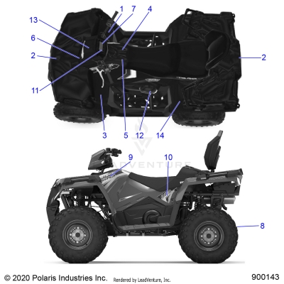 BODY, DECALS - A20SDE57F1/S57C5/E5 (900143-01)