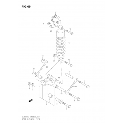 REAR CUSHION LEVER (DL1000 L2 E28)