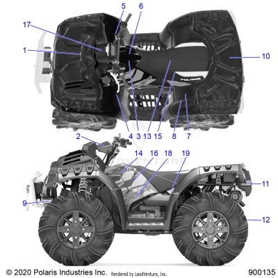BODY, DECALS - A20SXM95AL/CAL (900135-01)