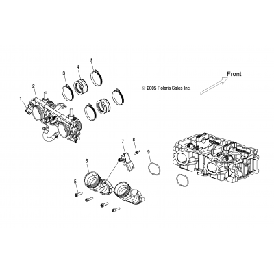 Engine, Throttle Body & Intake Manifold S08pt7fs/Fe (4997479747D09)