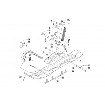 SKI AND SPINDLE ASSEMBLY