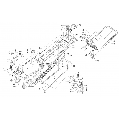 TUNNEL, REAR BUMPER, AND SNOWFLAP ASSEMBLY