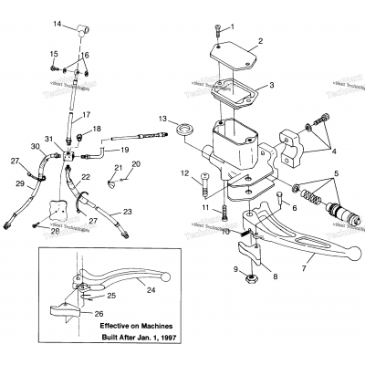 Controls Master Cylinder/Brake Line Xpress 300 & Xpress 400L