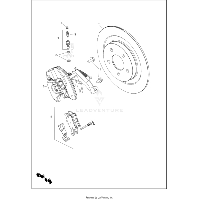 BRAKE CALIPER AND ROTOR, REAR
