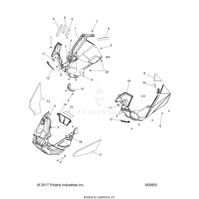 BODY, FENDERS AND NOSEPAN ASM. - S20EKL8RS ALL OPTIONS (600803)