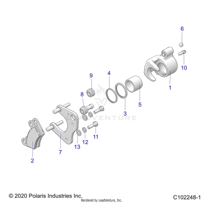 BRAKES, FRONT CALIPER - A25SKE57C1/CK/E1/EK (C102248-1)