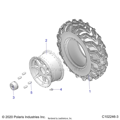 WHEELS, FRONT TIRE - A23S6E57FK (C102246-3)