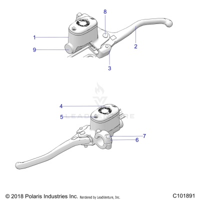 BRAKES, FRONT BRAKE LEVER and MASTER CYLINDER - A19SHE57FP [100868]