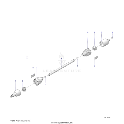 DRIVE TRAIN, DRIVE SHAFT, REAR - A25SKE57C1/CK/E1/EK (C102635)
